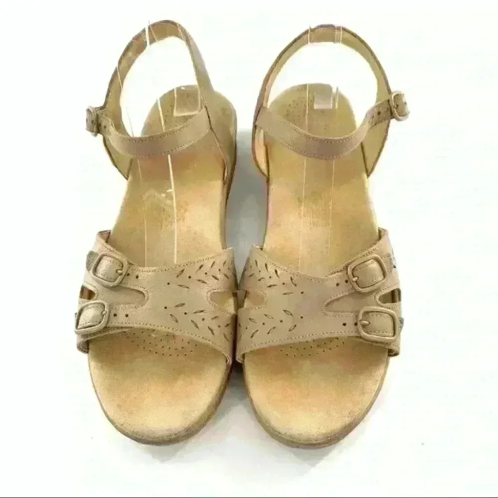 Sas sandals Dua quarter strap 9 N taupe leather Grannycore comfort orthopedic